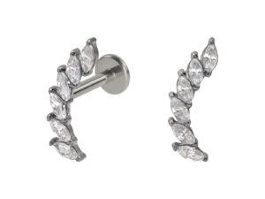 LABRET TITÂNIO PUSH PIN CLUSTER 6 PETÁLAS