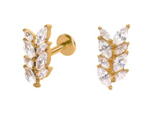 LABRET TITÂNIO PVD PUSH PIN CLUSTER C/ ZIRCÔNIA