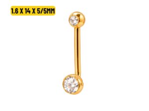 ÍNTIMO CHRISTINA TITÂNIO PVD R/I C/ 2 PEDRAS – 1.6 X 14 X 5/5MM