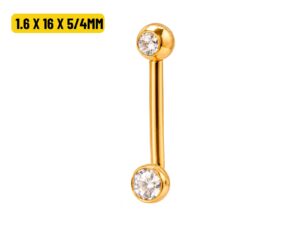 ÍNTIMO CHRISTINA TITÂNIO PVD R/I C/ 2 PEDRAS – 1.6 X 16 X 5/4MM