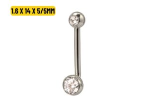 ÍNTIMO CHRISTINA TITÂNIO R/I C/ 2 PEDRAS – 1.6 X 14 X 5/4MM