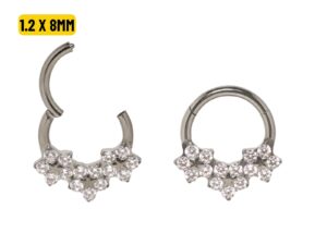 SEGMENTO CLICKER TITÂNIO FRONTAL C/ 3 FLORES – 1.2 X 8MM